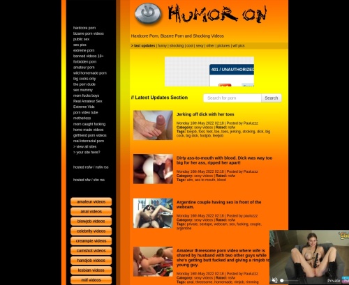 Review screenshot Humoron.com