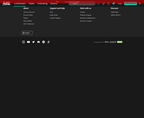A Review Screenshot of Swag.live